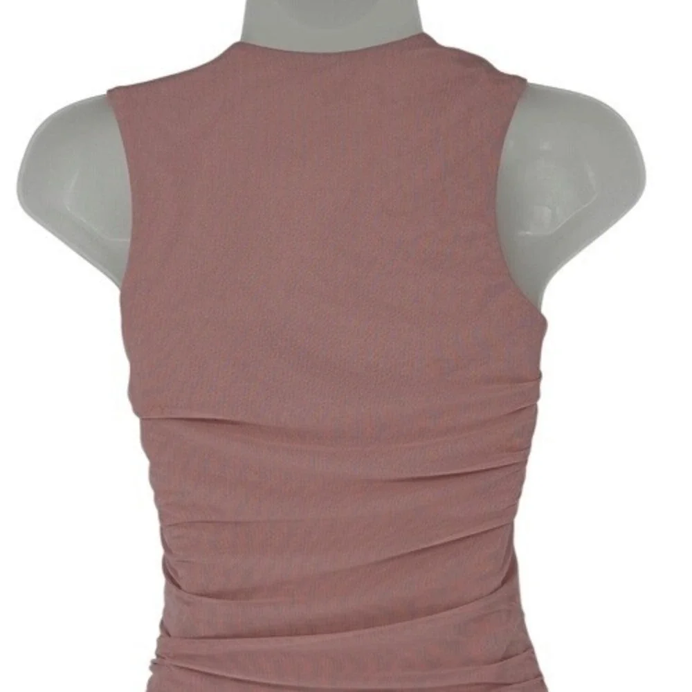 Oh Polly Mauve Ruched Mesh‎ Bodycon Dress 4